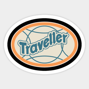 Retro Traveder Badge - Vintage backpacker Sticker - Classic Travel Illustration Sticker